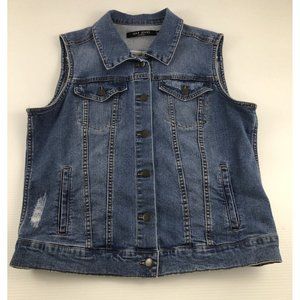 Max Jeans Women's Denim Vest Button Up Pockets